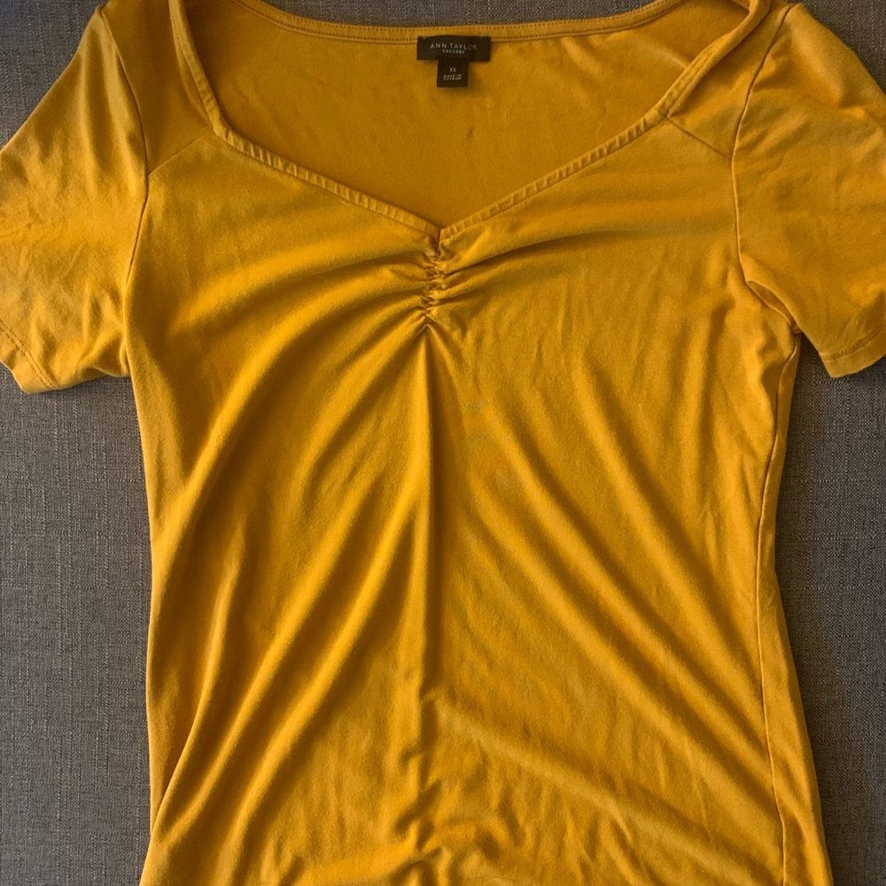 Gold/dirty-yellow short sleeve top from Ann Taylor